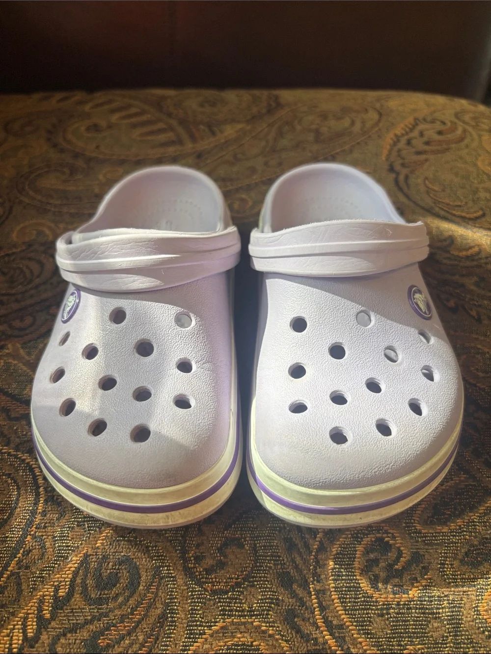 Kids Lightweight Purple Slip-On Crocs with Purple Accent